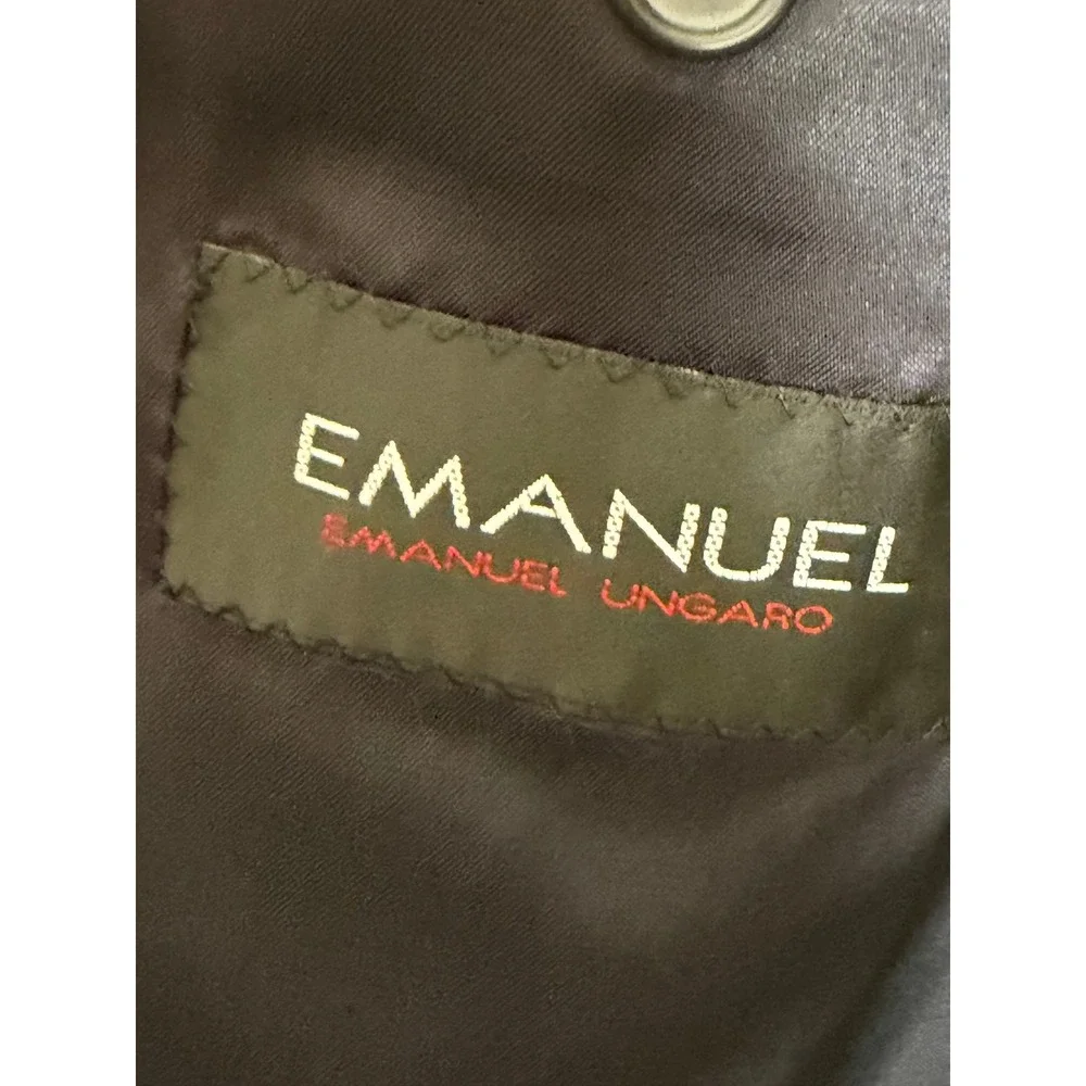 Emanuel Ungaro Cashmere Wool Blazer 48 Navy Blue Old Money Timeless Corp Luxury